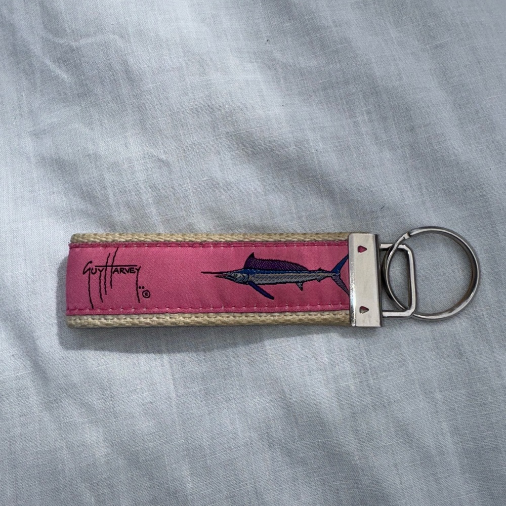 Guy Harvey Canvas Ribbon Nautical Keychain
